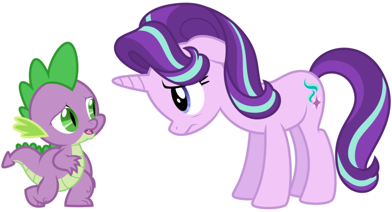 Size: 8192x4435 | Tagged: safe, artist:illumnious, artist:thatguy1945, derpibooru import, spike, starlight glimmer, dragon, pony, unicorn, the crystalling, .ai available, .svg available, absurd resolution, adobe illustrator, duo, female, male, mare, open mouth, simple background, transparent background, vector