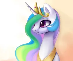 Size: 1600x1344 | Tagged: safe, artist:magnaluna, derpibooru import, princess celestia, pony, bust, cute, cutelestia, female, mare, portrait, smiling, solo