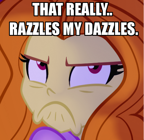 Size: 497x481 | Tagged: safe, artist:wubcakeva, derpibooru import, adagio dazzle, equestria girls, image macro, jimmies, meme, rustled my jimmies, unamused