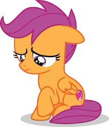 Size: 6000x6997 | Tagged: absurd resolution, artist:luckreza8, derpibooru import, inkscape, on your marks, raised hoof, sad, safe, scootaloo, simple background, sitting, solo, .svg available, the cmc's cutie marks, transparent background, vector