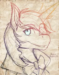 Size: 710x900 | Tagged: artist:howlingvoice, bust, derpibooru import, portrait, prince blueblood, safe, sketch, solo