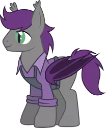 Size: 2290x2748 | Tagged: safe, artist:duskthebatpack, derpibooru import, oc, oc:cocktail shimmer, unofficial characters only, bat pony, pony, apron, bartender, clothes, male, simple background, solo, stallion, transparent background, vector