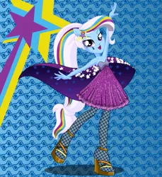 Size: 545x595 | Tagged: safe, artist:selenaparthenopaeus, derpibooru import, trixie, equestria girls, friendship through the ages, rainbow rocks, alternate universe, feet, sandals