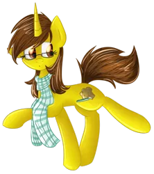 Size: 1024x1152 | Tagged: safe, artist:mufflinka, derpibooru import, oc, unofficial characters only, pony, unicorn, clothes, scarf, solo