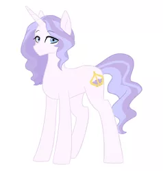 Size: 1024x1075 | Tagged: safe, artist:kianamai, derpibooru import, oc, oc:creme-de-la-creme, unofficial characters only, pony, unicorn, kilalaverse, female, mare, next generation, offspring, parent:fancypants, parent:fleur-de-lis, parents:fancyfleur, redesign, simple background, solo, white background