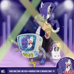 Size: 800x800 | Tagged: artist:sanyo2100, derpibooru import, fabulous, mettaton, mettaton ex, napstablook, news, raribot, rariton, rarity, robot, safe, sweetie belle, undertale