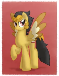 Size: 700x900 | Tagged: safe, artist:faith-wolff, derpibooru import, oc, oc:summer skies, unofficial characters only, pegasus, pony, offspring, parent:oc:rusty mcshale, parent:spitfire, parents:canon x oc, solo