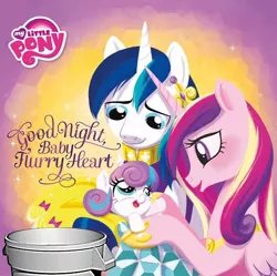 Size: 772x770 | Tagged: derpibooru import, drama, edit, flurry heart drama, good night baby flurry heart, meme, princess cadance, princess flurry heart, safe, shining armor, trash, trash can