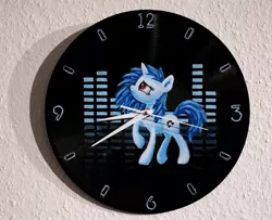 Size: 1279x1039 | Tagged: acrylic painting, artist:horseez, clock, derpibooru import, record, safe, solo, traditional art, vinyl scratch