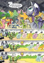 Size: 800x1142 | Tagged: safe, artist:andypriceart, derpibooru import, idw, applejack, bittersweet (character), cranky doodle ryan, fluttershy, leadwing, lily, lily valley, pinkie pie, rainbow dash, rarity, tank, twilight sparkle, twilight sparkle (alicorn), zecora, oc, alicorn, pony, zebra, spoiler:comic, spoiler:comic41, alice price, bad end, dreary, female, friendship, katie cook, mane six, mare