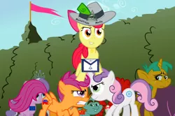 Size: 1080x717 | Tagged: safe, derpibooru import, edit, edited screencap, screencap, apple bloom, diamond tiara, scootaloo, snails, snips, sweetie belle, twist, earth pony, pegasus, pony, unicorn, the return of harmony, antisemitism, canada, china, colt, conspiracy, democrat, downvote bait, european union, filly, freemason, glasses, hat, illuminati, jew, metaphor, politics, republican, russia, truth