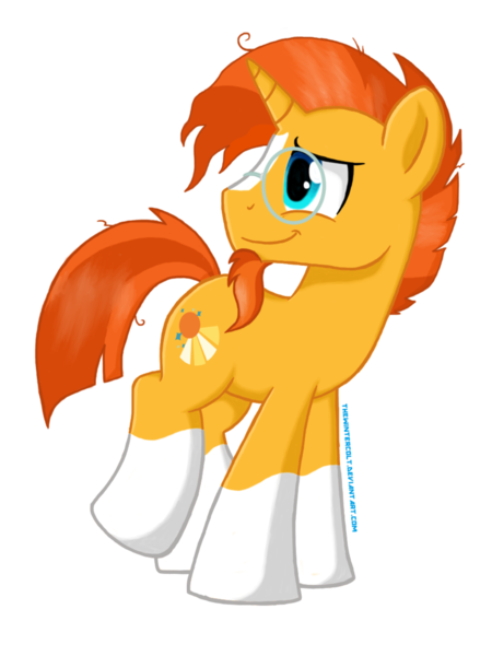 Size: 2500x3333 | Tagged: artist:thewintercolt, derpibooru import, glasses, goatee, safe, simple background, solo, sunburst, transparent background