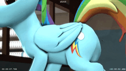 Size: 718x404 | Tagged: 3d, animated, artist:juiceboxalvin, butt shake, dancing, derpibooru import, featureless crotch, female, hypnotic, iwtcird, looking at you, meme, plot, rainbow dash, rainbutt dash, solo, solo female, source filmmaker, suggestive, video at source, youtube link