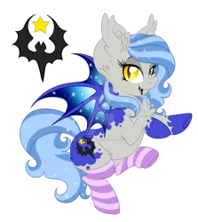 Size: 1024x1149 | Tagged: safe, artist:silent-shadow-wolf, derpibooru import, oc, oc:midnight radiance, unofficial characters only, bat pony, pony, clothes, simple background, socks, solo, striped socks, transparent background, watermark