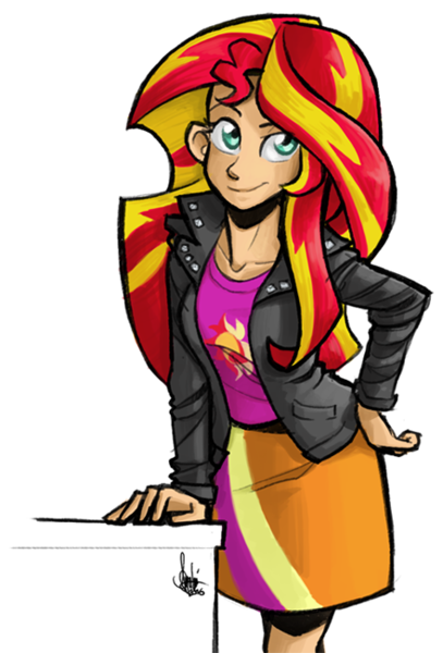 Size: 475x700 | Tagged: safe, artist:theartrix, derpibooru import, sunset shimmer, equestria girls, solo