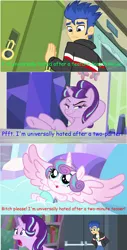 Size: 1280x2520 | Tagged: brony tears, crying, derpibooru import, flash sentry, princess flurry heart, safe, starlight glimmer, text, the crystalling, vulgar