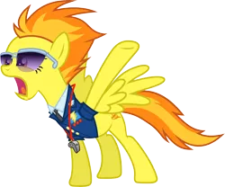 Size: 7197x6000 | Tagged: absurd resolution, artist:d4svader, clothes, derpibooru import, open mouth, raised hoof, safe, sergeant, simple background, solo, spitfire, sunglasses, .svg available, transparent background, uniform, vector, whistle, whistle necklace, wonderbolts academy