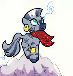 Size: 566x592 | Tagged: safe, artist:andypriceart, derpibooru import, zecora, zebra, spoiler:comic, spoiler:comic41, clothes, cute, scarf, simple background, solo, white background, zecorable