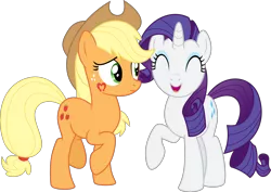 Size: 8000x5658 | Tagged: safe, artist:aethon056, derpibooru import, applejack, rarity, .svg available, absurd resolution, female, hoofsies, lesbian, rarijack, shipping, simple background, transparent background, vector