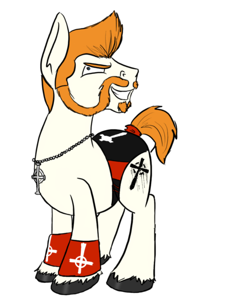 Size: 859x1051 | Tagged: artist:tateshaw, beard, cross, derpibooru import, ponified, safe, sheamus, solo, wrestling, wwe