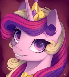 Size: 1280x1434 | Tagged: safe, artist:evehly, derpibooru import, princess cadance, pony, bust, colored pupils, female, looking at you, mare, portrait, smiling, solo
