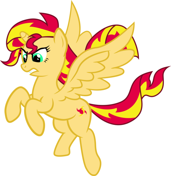 Size: 4564x4696 | Tagged: safe, artist:evil-sparkle, derpibooru import, sunset shimmer, alicorn, pony, absurd resolution, alicornified, flash puppet, flying, race swap, shimmercorn, simple background, solo, transparent background, vector