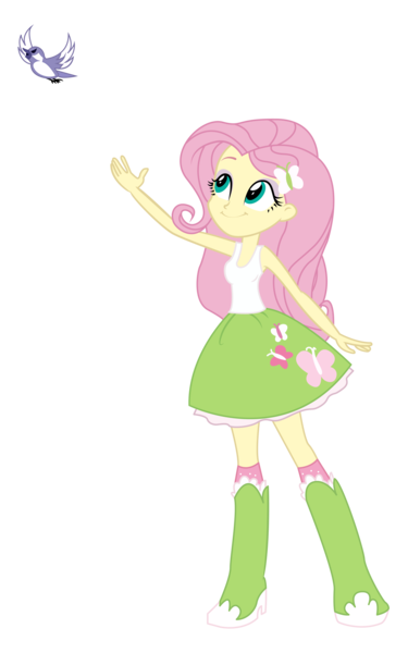 Size: 8000x12800 | Tagged: safe, artist:evil-sparkle, derpibooru import, fluttershy, equestria girls, friendship games, absurd resolution, boots, clothes, high heel boots, high heels, simple background, skirt, socks, solo, tanktop, transparent background, vector