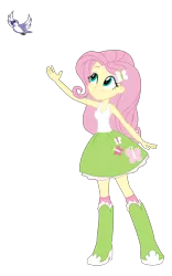 Size: 8000x12800 | Tagged: safe, artist:evil-sparkle, derpibooru import, fluttershy, equestria girls, friendship games, absurd resolution, boots, clothes, high heel boots, high heels, simple background, skirt, socks, solo, tanktop, transparent background, vector