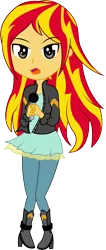 Size: 5816x13659 | Tagged: safe, artist:evil-sparkle, derpibooru import, sunset shimmer, equestria girls, absurd resolution, clothes, high heel boots, leather jacket, microphone, open mouth, solo