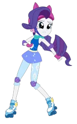 Size: 8000x12800 | Tagged: safe, artist:evil-sparkle, derpibooru import, rarity, equestria girls, friendship games, absurd resolution, clothes, elbow pads, fingerless gloves, gloves, helmet, knee pads, roller derby, roller skates, simple background, solo, sporty style, transparent background, vector