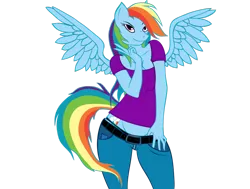 Size: 900x681 | Tagged: anthro, artist:metalfoxxx, artist:romus91, breasts, busty rainbow dash, cleavage, derpibooru import, female, rainbow dash, solo, solo female, suggestive