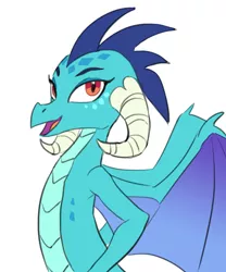 Size: 619x745 | Tagged: artist:carnifex, derpibooru import, dragon, female, gauntlet of fire, looking at you, open mouth, princess ember, safe, simple background, solo, white background