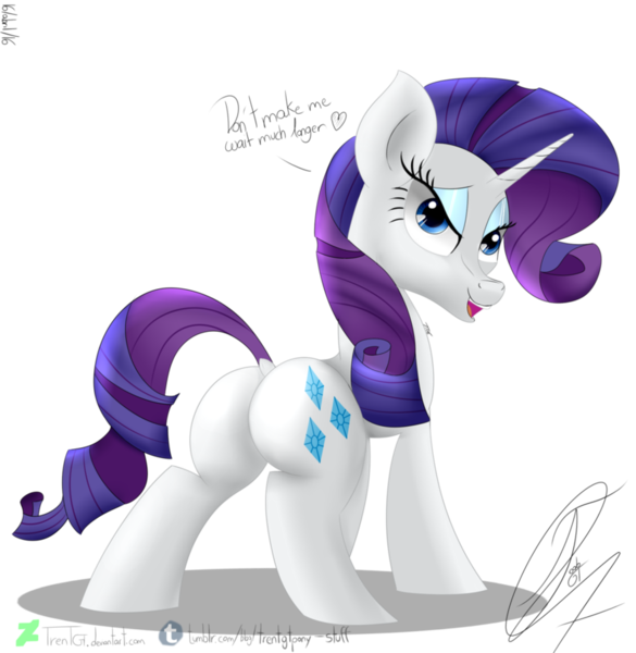 Size: 883x905 | Tagged: suggestive, artist:nexcoyotlgt, derpibooru import, rarity, pony, unicorn, plot, rearity, solo