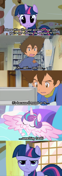 Size: 711x2000 | Tagged: abridgimon, crossover, derpibooru import, digimon, edit, implied babycon, implied foalcon, princess flurry heart, screencap, screencap comic, stalker, suggestive, tai kamiya, team four star, the implications are horrible, twilight is not amused, twilight sparkle