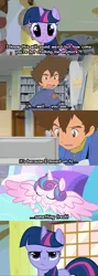 Size: 711x2000 | Tagged: abridgimon, crossover, derpibooru import, digimon, edit, implied babycon, implied foalcon, princess flurry heart, screencap, screencap comic, stalker, suggestive, tai kamiya, team four star, the implications are horrible, twilight is not amused, twilight sparkle