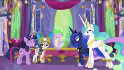 Size: 880x495 | Tagged: safe, derpibooru import, screencap, princess celestia, princess luna, rarity, spike, twilight sparkle, twilight sparkle (alicorn), alicorn, pony, gauntlet of fire, adorkable, animated, cute, dirt, dirty, discovery family logo, done with your shit, dork, female, glow, helmet, mare, mining helmet, royal sisters, scratching, tired of your shit, unamused