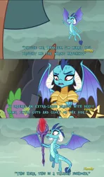 Size: 1920x3240 | Tagged: bloodstone scepter, comic, derpibooru import, discovery family logo, dragon, dragon armor, dragon lord ember, dragon lord torch, gauntlet of fire, how to train your dragon, princess ember, quote, safe, screencap, spike
