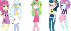 Size: 961x427 | Tagged: safe, artist:imtailsthefoxfan, derpibooru import, indigo zap, lemon zest, sour sweet, sugarcoat, sunny flare, equestria girls, friendship games, alternate universe, crystal prep shadowbolts, headphones, meme, pinkie has a crazy idea, shadow five, simple background, transparent background