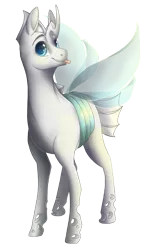 Size: 2091x3562 | Tagged: safe, artist:ebonytails, derpibooru import, oc, oc:paradigm, unofficial characters only, changeling, albino, albino changeling, male, smiling, solo, tongue out, white changeling