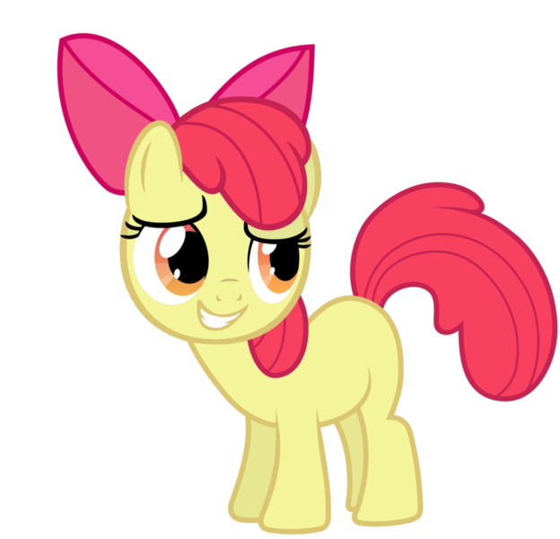 Size: 1086x1045 | Tagged: apple bloom, artist:kuren247, derpibooru import, grin, looking back, nervous, raised eyebrow, safe, simple background, smiling, solo, transparent background, vector