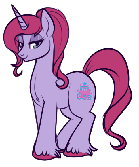 Size: 483x580 | Tagged: safe, artist:lulubell, derpibooru import, pony, unicorn, female, g1, g1 to g4, generation leap, mare, princess royal purple, simple background, solo, transparent background