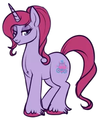 Size: 483x580 | Tagged: safe, artist:lulubell, derpibooru import, pony, unicorn, female, g1, g1 to g4, generation leap, mare, princess royal purple, simple background, solo, transparent background