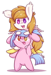 Size: 1027x1522 | Tagged: safe, artist:dsp2003, derpibooru import, oc, unofficial characters only, bat pony, pegasus, pony, bipedal, chibi, dichromatic, female, open mouth, simple background, style emulation, transparent background