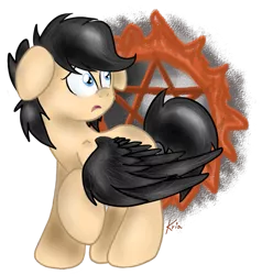 Size: 765x803 | Tagged: artist:kristysk, castiel, derpibooru import, ponified, safe, solo, supernatural