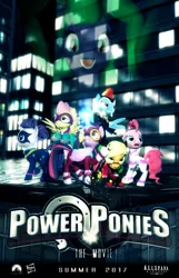 Size: 1080x1680 | Tagged: 3d, alicorn, applejack, artist:powdan, derpibooru import, fili-second, fluttershy, gmod, mane-iac, mane six, masked matter-horn, mistress marevelous, movie poster, pinkie pie, power ponies, power ponies (episode), radiance, rainbow dash, rarity, saddle rager, safe, twilight sparkle, twilight sparkle (alicorn), zapp