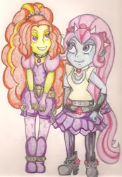 Size: 743x1075 | Tagged: safe, artist:thegloriesbigj, derpibooru import, adagio dazzle, violet blurr, equestria girls, rainbow rocks, shipping, violetdagio