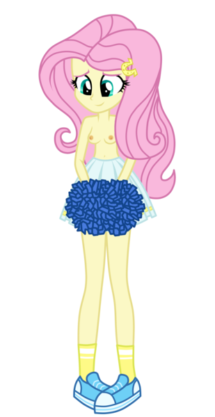 Size: 1800x3500 | Tagged: questionable, artist:mixiepie, derpibooru import, edit, fluttershy, equestria girls, belly button, breasts, canterlot high, cheerleader, clothes, female, nipples, nude edit, nudity, partial nudity, partial nudity edit, pleated skirt, pom pom, school spirit, shoes, show accurate, show accurate porn, simple background, skirt, smiling, sneakers, socks, solo, solo female, topless, transparent background, vector, wondercolts