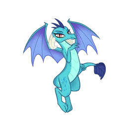 Size: 4000x4000 | Tagged: artist:darthlena, derpibooru import, dragon, gauntlet of fire, looking at you, pose, princess ember, safe, simple background, smiling, solo, tail, tail pull, transparent background