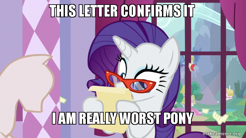 Size: 800x450 | Tagged: derpibooru import, downvote bait, image macro, letter, meme, op failed at starting shit, opinion, rarity, safe, text, worst pony