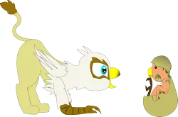 Size: 1549x1025 | Tagged: safe, artist:eldrde, derpibooru import, bird, gryphon, baby, birth, egg, hatching